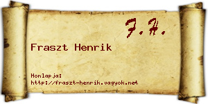 Fraszt Henrik névjegykártya